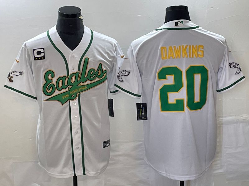 Men Philadelphia Eagles #20 Dawkins White Nike 2023 Co Branding Game NFL Jersey style 2->philadelphia eagles->NFL Jersey